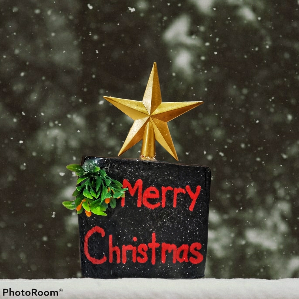 Merry Christmas wooden decor Double sided